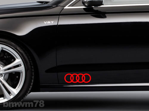 2 AUDI Rings Side Trunk Decal Sticker Embleem A4 A5 A6 A8 S4 S5 S