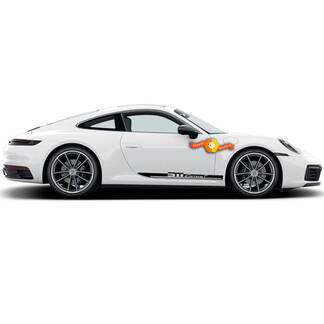 2 Porsche 911 Carrera T Side Decal Rocker Panel Stripes Deuren Kit Decal Sticker
