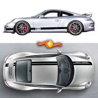 2 Porsche Sport Cup Edition Racing Side Stripes Carrera Roof Stripes Deuren Kit Decal Sticker
