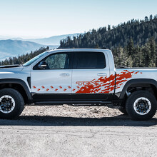T-Rex Voetafdrukken Splash Aangepaste Tekst Zijbed Sidedeur Vinyl Decal Sticker voor RAM 1500 Rebel, TRX 2019-2026_3
