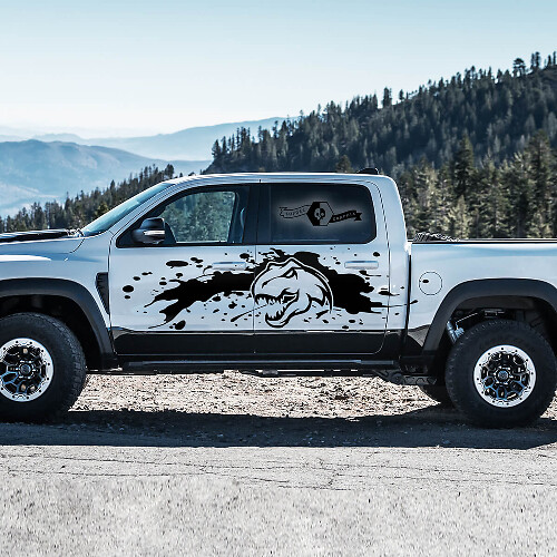 Modderspat T-Rex Zijdeuren Vinyl Decal Kit Voor Dodge Ram Rebel 1500 TRX
