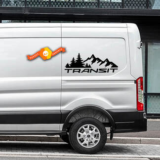 2023 FORD TRANSIT-TRAIL Mountain Forest Logo TRANSIT Vinyl Decals Elke maat past op Nissan, Toyota, Chevy, GMC, Dodge, Ford
