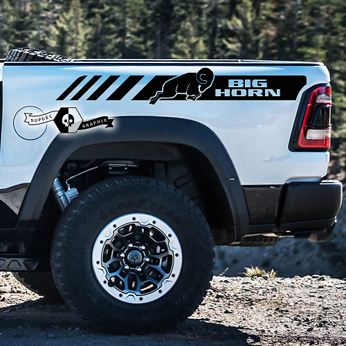 Big Horn achterzijstrepen vinylstickers voor Dodge Ram 1500