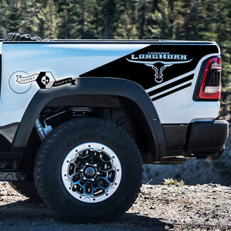 2x Dodge Ram Rebel 2022+ 2023+ 1500 TRX Ram Bed Side Splash Long Horn Laramie Truck Vinyl Decals Graphics
