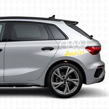 Audi Lettering en Ringen Zijvlak Vinyl Decal Set voor Audi Auto's_10