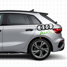 Audi Lettering en Ringen Zijvlak Vinyl Decal Set voor Audi Auto's_3