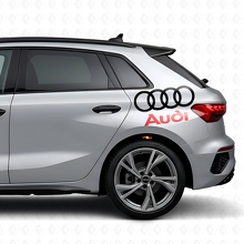 Audi Lettering en Ringen Zijvlak Vinyl Decal Set voor Audi Auto's_4