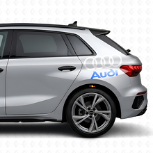 Audi Lettering en Ringen Zijvlak Vinyl Decal Set voor Audi Auto's_7