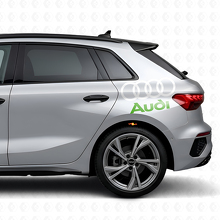 Audi Lettering en Ringen Zijvlak Vinyl Decal Set voor Audi Auto's_8