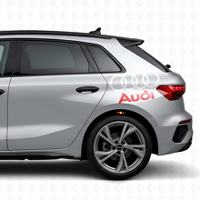 Audi Lettering en Ringen Zijvlak Vinyl Decal Set voor Audi Auto's_9