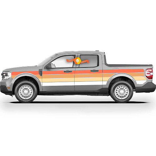 FORD MAVERICK 2022 FX4 Graphics Deuren Side Stipe Vier Kleuren Stickers Truck Vinyl Decals Graphics
