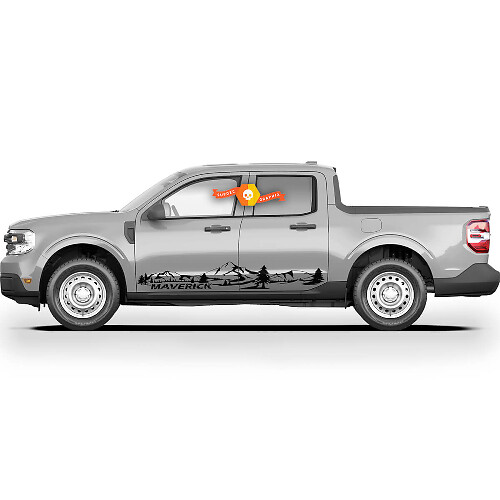 Paar FORD MAVERICK 2022 FX4 Graphics Decals Rocker Panel Mountain Forest Trees Maverick Stickers
