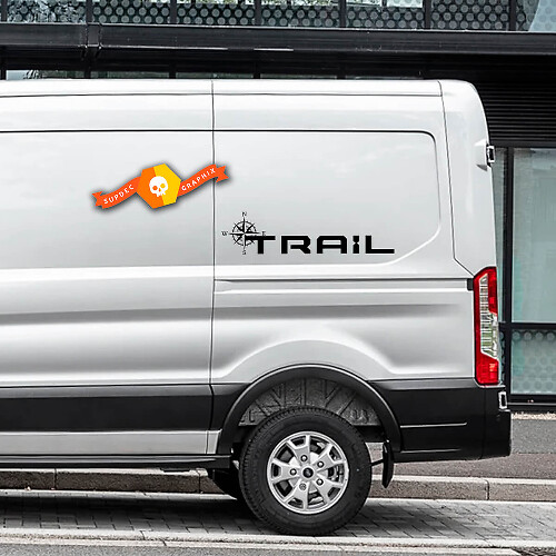 Compass Trail Logo Vinylstickers Decals voor Ford Transit-Trail