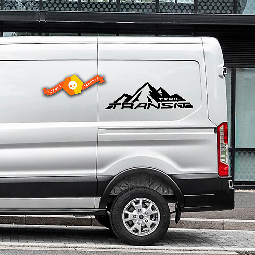Paar 2023 FORD TRANSIT-TRAIL Mountain Logo Vinyl Stickers Decals elke maat voor Nissan, Toyota, Chevy, GMC, Dodge, Ford
