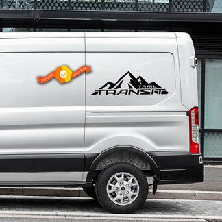 Paar 2023 FORD TRANSIT-TRAIL Mountain Logo Vinyl Decals elke maat voor Nissan, Toyota, Chevy, GMC, Dodge, Ford
