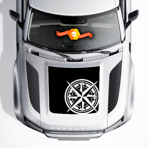 Vinylsticker voor motorkap Compass voor Land Rover Defender 110