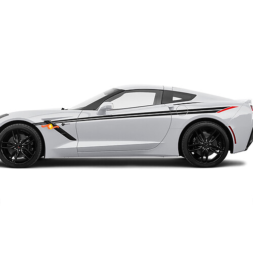 Zij accent Corvette Racing hash strepen voor Chevrolet Corvette C8
