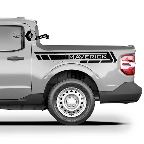 Bed Side Moderne Streep Grafische Decals Stickers Set 2 voor Ford Maverick FX4 2022