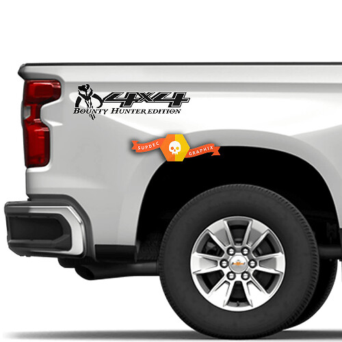 4X4 Mandalorian-stijl zijkant vinylsticker voor Chevy Silverado GMC Sierra