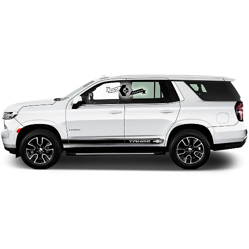 Gemerkt Rocker Panel Stripe Vinyl Decal Set voor Chevrolet Tahoe