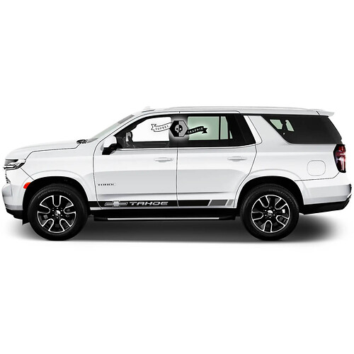 2x 2020+ nieuwe graphics Chevrolet Tahoe Rocker Panel Stripe Logo moderne autorace vinyl sticker
