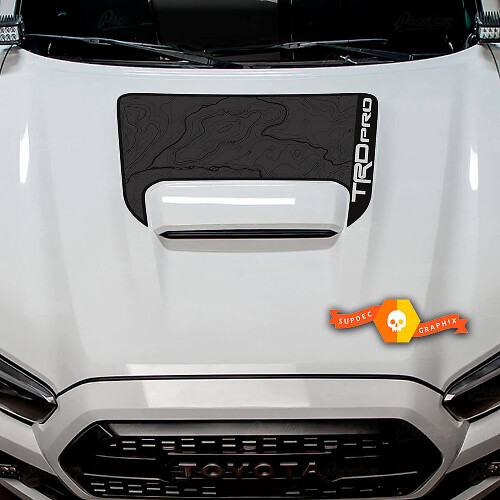 TRD Pro Topografische Stijl Motorkap Luchtinlaat Vinyl Sticker voor Toyota Tacoma 2016-2024