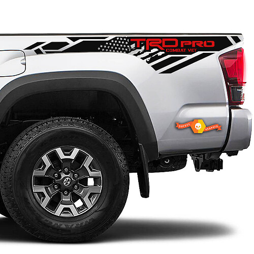 TRD 4x4 Off Road Pro Sport USA Vlag editie BedSide Side Vinyl Stickers Sticker geschikt voor Toyota Tacoma Tundra
