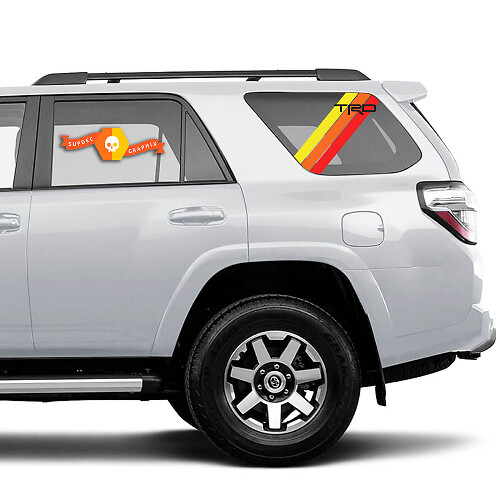 Vintage Stijl Strepen TRD Achterzijraam Vinyl Decal Sticker voor Toyota 4Runner 2010-2023