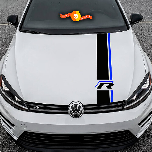 R-stijl motorkapstrepen vinyl decal voor Volkswagen Golf R