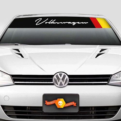 Volkswagen Script Duitse Vlag Windscherm Zonnestrip Decal voor VW Golf