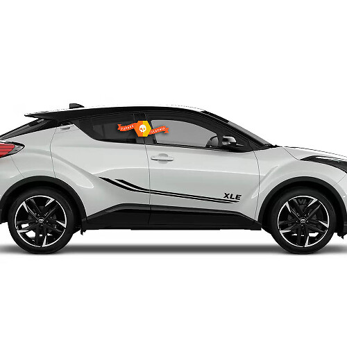 Paar Toyota C-HR Hybrid Sport XLE Zijdeuren Vinyl Decal Sticker Graphics Kit
