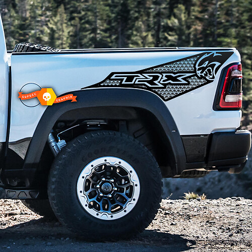 TRX Hellcat Achterste Zij Vinyl Stickers Set voor Dodge Ram TRX 2021+