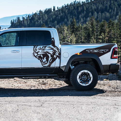 Wildcat- en Custom Text Deurzijde Vinyl Decal Sticker voor Dodge Ram 1500