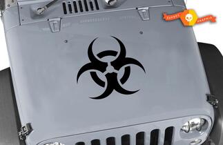 Zombie Jeep biohazard hood hazmat Wrangler Vinyl Stickers