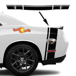Paar Dodge Challenger 2022+ 2023+ RUMBLE BEE Tail Bed Rear Bumblebee Stripe Sticker
