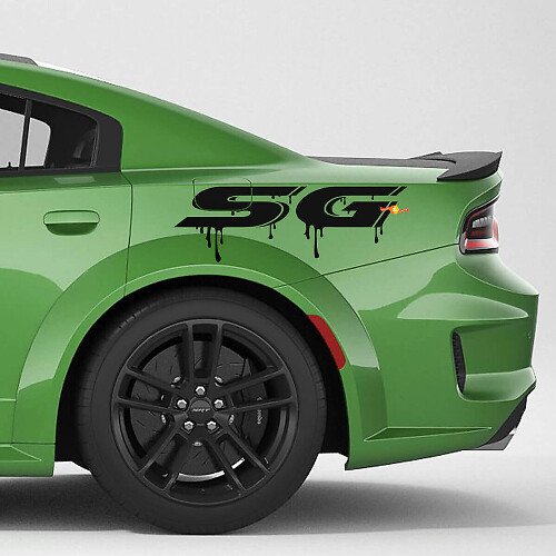 SG Paint Drips Graphics Zijwand Vinyl Decal voor Dodge Charger & Challenger