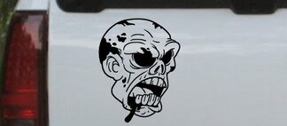Schedels Bloody Zombie Head Truck Window Laptop Decal Sticker
