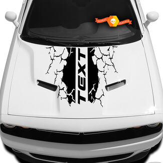 Hood Decal Graphics Vinyl Vehicle Dodge RT Hemi Mopar Charger of Challenger Stickers - Aangepaste tekst
