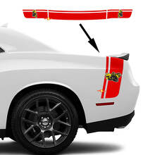 Drag Bee Stijl Dubbele Strepen Buitenkant Kofferbak Vinyl Decal Kit voor Dodge Challenger Charger_2