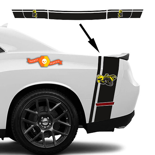 Vinyl Decal Kit Achterstaartstreep voor Dodge Challenger of Charger