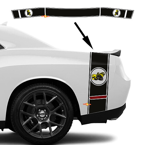 Drag Bee achterzij- en kofferrandstreeppakket voor Dodge Challenger Charger