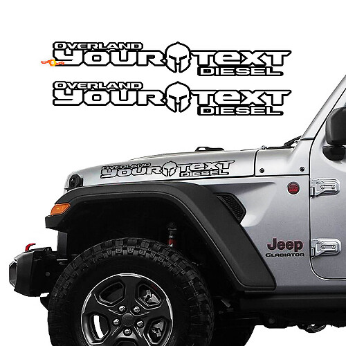 Gladiator Helmet Hood Vinylstickers voor Jeep Gladiator