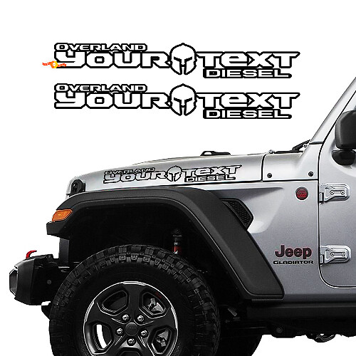 2 Jeep Hood Gladiator Helm Overland Diesel Vinyl Grafische stickers sticker
