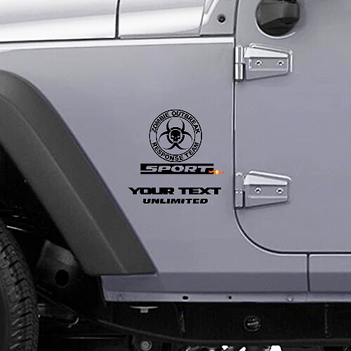 Zombie Outbreak Response Team Logo Vinyl Sticker voor Jeep Wrangler Rubicon