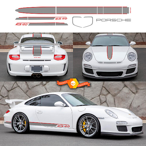 Racing contour over de auto en zijkstrips vinyl decal kit voor Porsche 911 GT3 RS 4.0