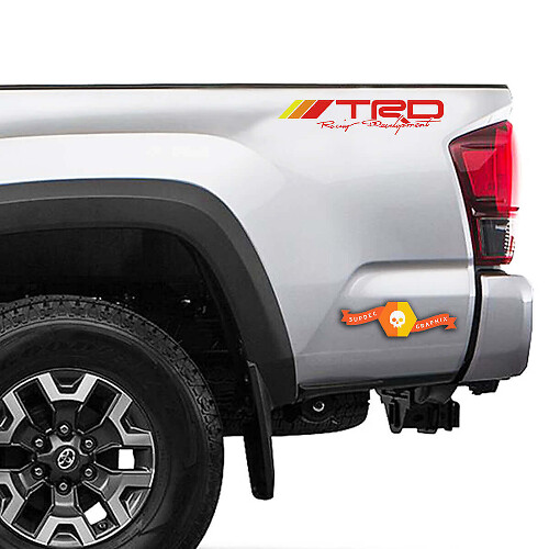 Retro TRD-stijl Vinyle Stickers Set voor de Zijkant van de Laadbak voor Toyota Trucks