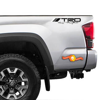 Paar Retro TRD Racing Development Decal Vinyl Truck Toyota Nachtkastje Sticker Tundra Tacoma 4Runner FJ CRUISER - Monochroom
