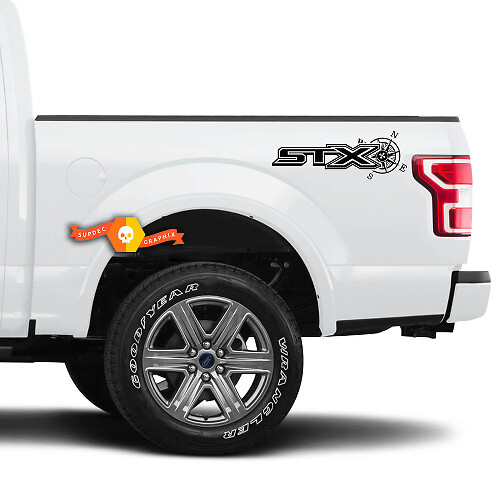 Paar STX Kompas 4X4 Mountain Decals Voor Ford F150 F250 F350 Super Duty Truck Sticker Decal Vinyl

