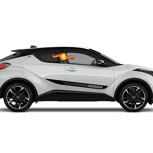 Paar Toyota C-HR hybride XLE zijdeuren Vinyl Decal Sticker Graphics--aangepaste tekst
