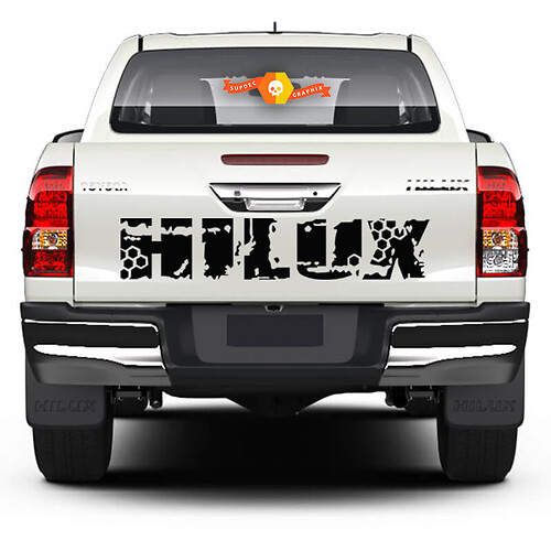 Toyota Hilux 2016 2022+ 2023+ Vinyl Decal Sticker Graphics Kit Achter Vernietigd Honingraat Stickers Decals Kofferbak Achterklep
